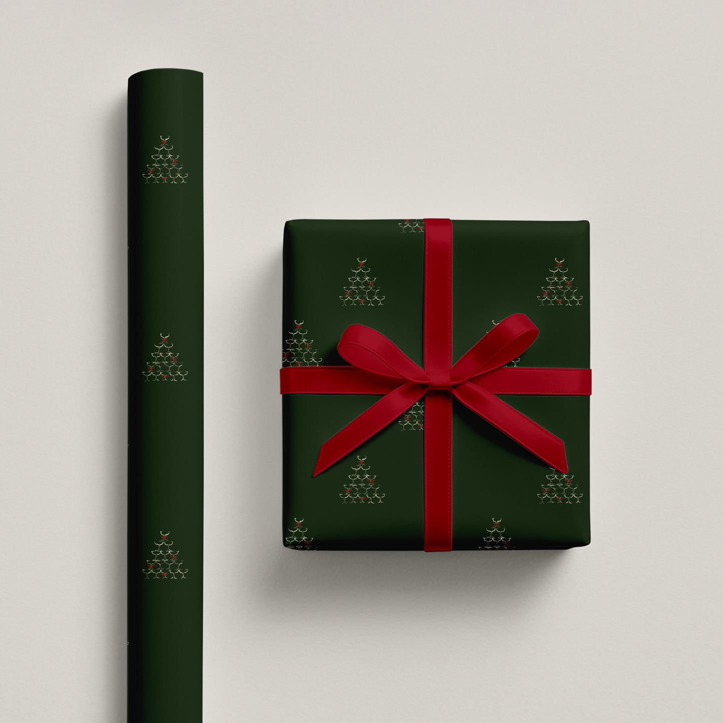 Champagne Tower Holiday Gift Wrap Roll — Christmas & New Year Wrapping Paper