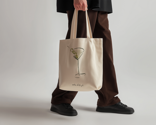 Martini Canvas Tote Bag — Reusable Market & Book Tote