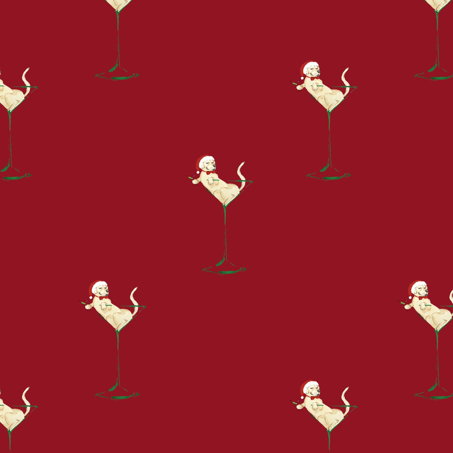 Puptini Holiday Gift Wrap | Dog Wrapping Paper | Martini Holiday Wrapping Paper