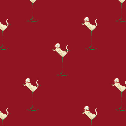Puptini Holiday Gift Wrap | Dog Wrapping Paper | Martini Holiday Wrapping Paper