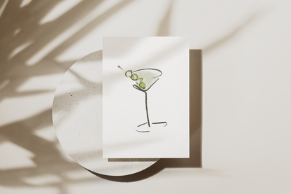 extra dirty - martini greeting cards