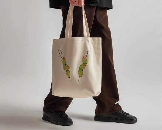 Olive Skewers Canvas Tote Bag — Reusable Market & Book Tote