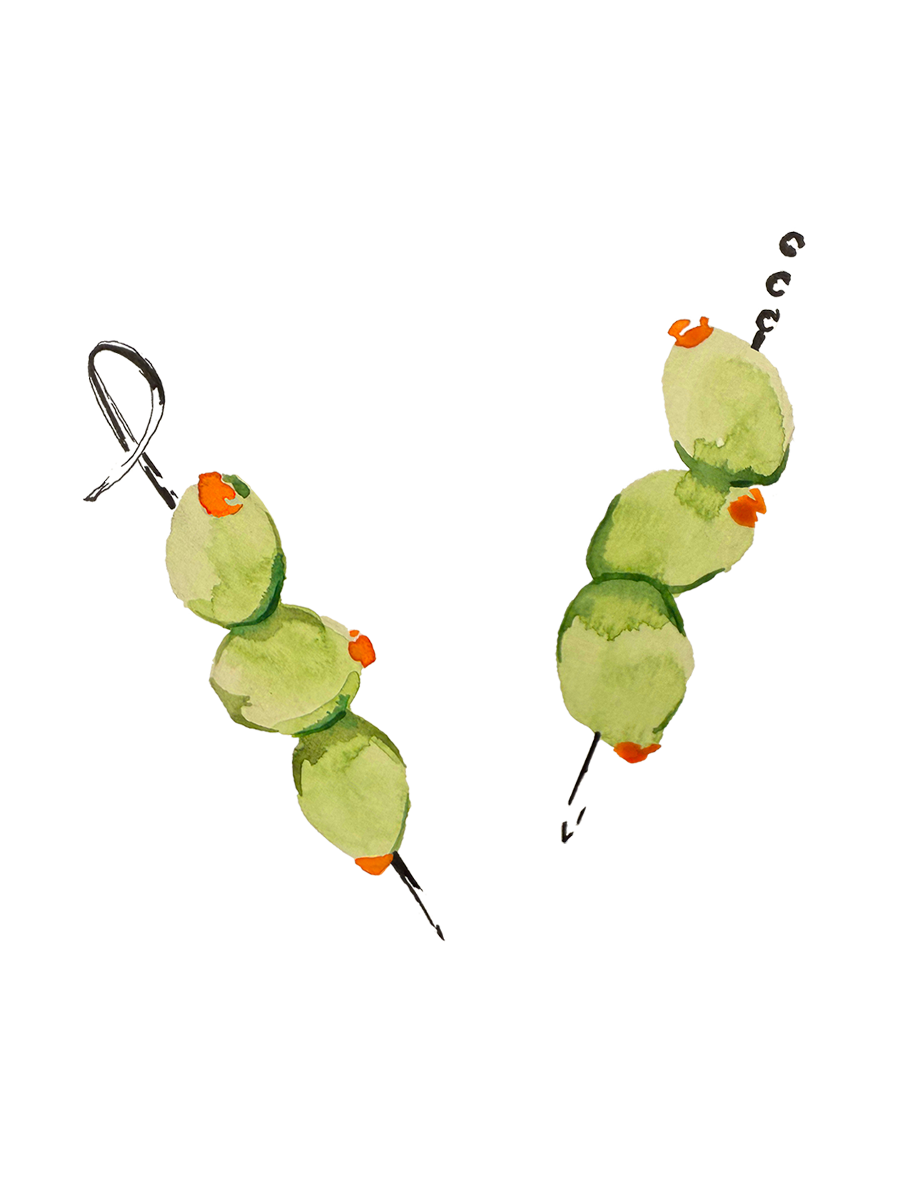 Olive Skewers Canvas Tote Bag — Reusable Market & Book Tote