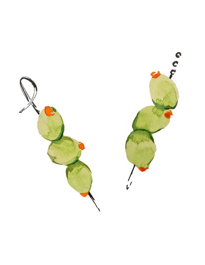 Olive Skewers Canvas Tote Bag — Reusable Market & Book Tote