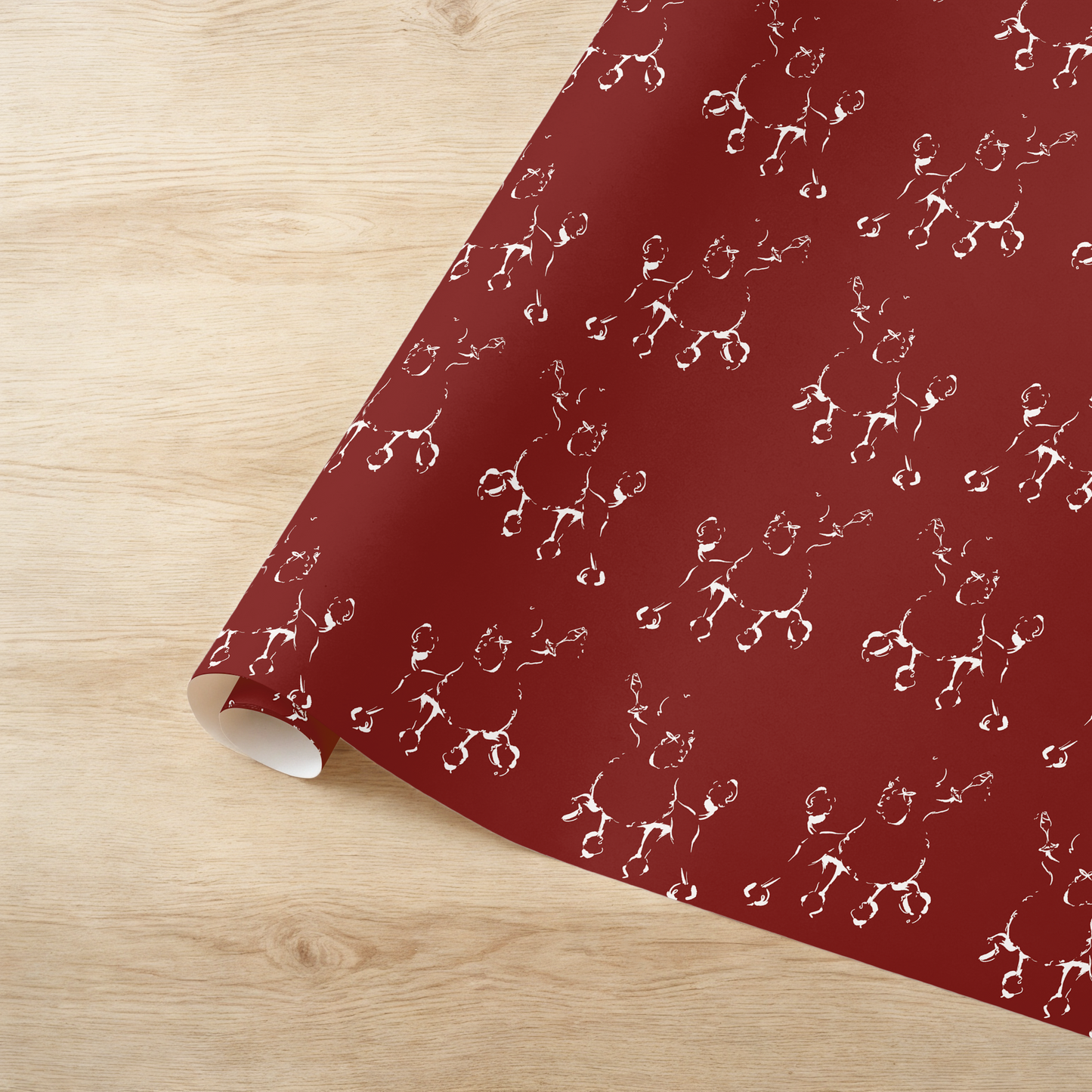 Poodle Holiday Gift Wrap Roll — Christmas Dog Wrapping Paper