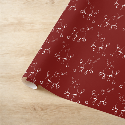 Poodle Holiday Gift Wrap Roll — Christmas Dog Wrapping Paper