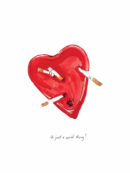 Just a Social Thing — Heart Ashtray Art Print