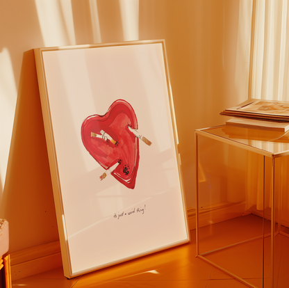 Just a Social Thing — Heart Ashtray Art Print