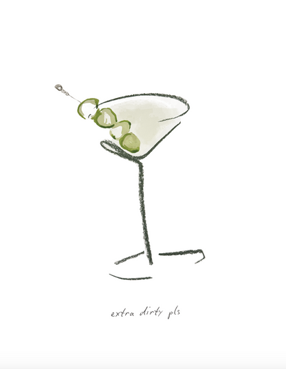 Extra Dirty — Martini Fashion Art Print